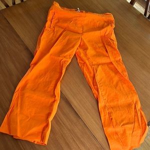 Bright Clementine Linen Blend Capri 🍊